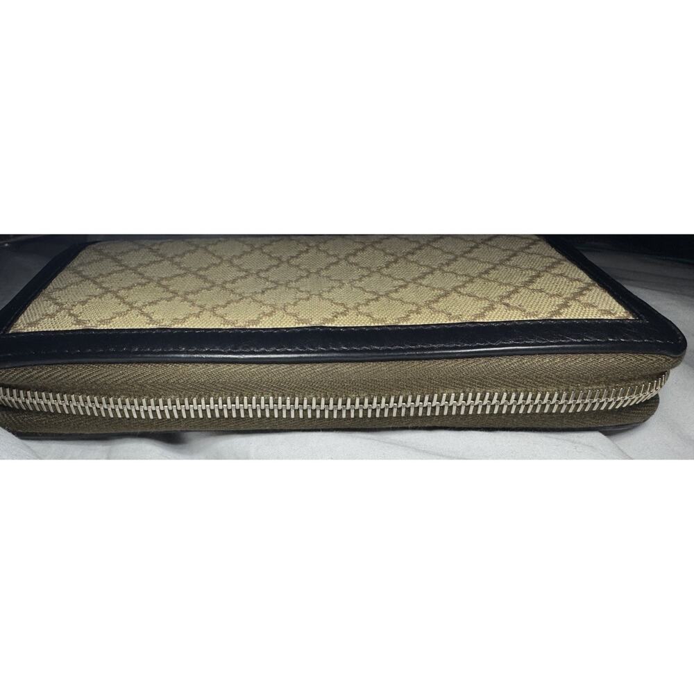 Gucci Bamboo Tassel Zip Around Wallet Beige Canvas Leather Vintage Authentic - Picture 9 of 16